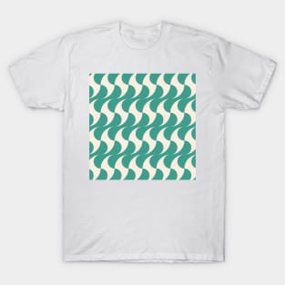 Dancing Geometric Waves - Vintage Turquoise T-Shirt